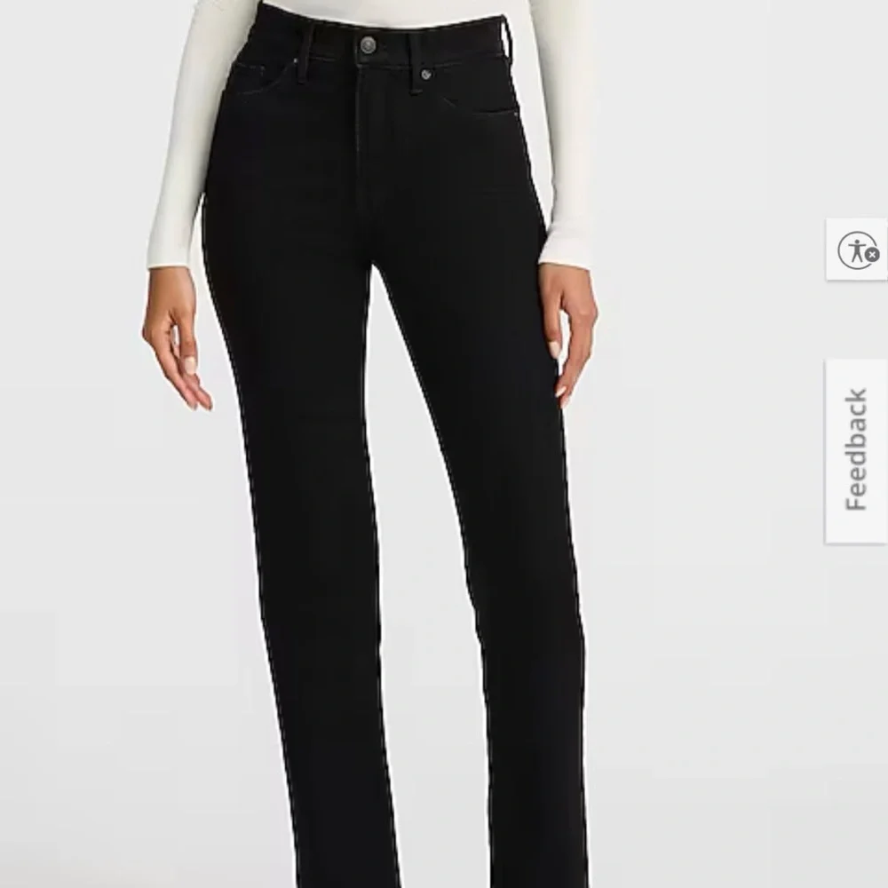 Express High Waisted Black 90s Slim Jeans in pitch black // size Small Regular - Picture 2 of 8